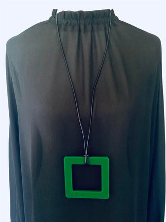 Large Green Square Necklace