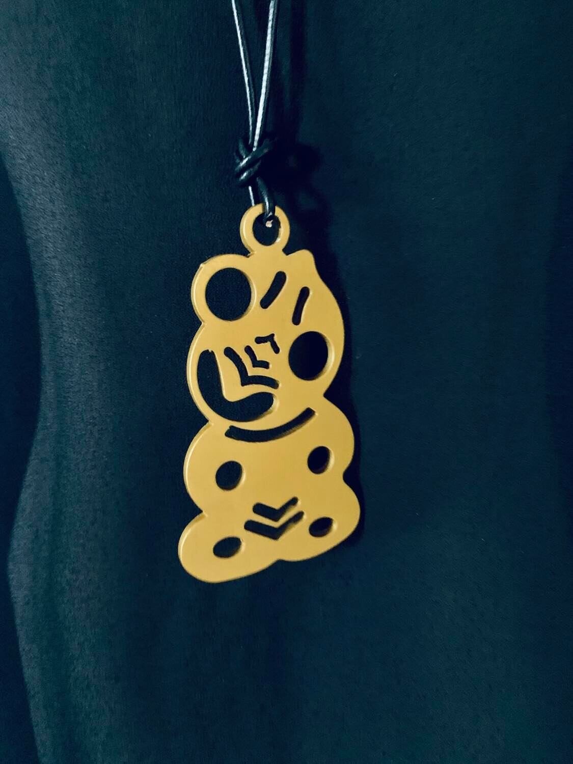 Large Gold Tiki Necklace