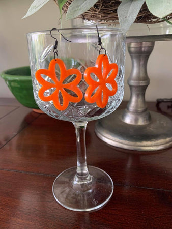 Orange Daisy Earrings