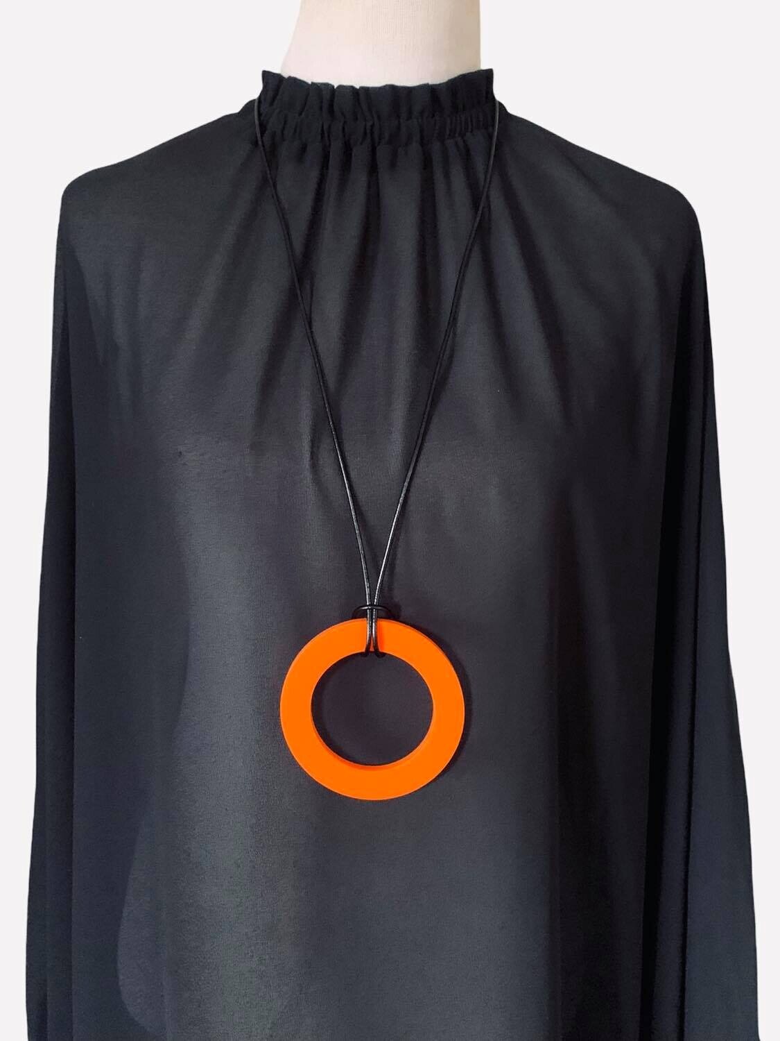 Large Orange Circle Necklace