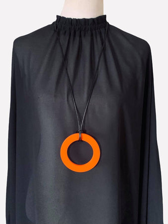Large Orange Circle Necklace