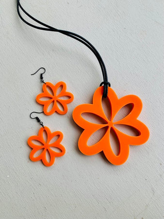 Orange Daisy Earrings