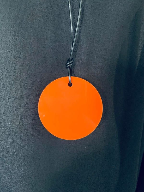 Small Orange Circle Necklace