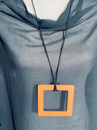 Large Rose Gold Square Necklace