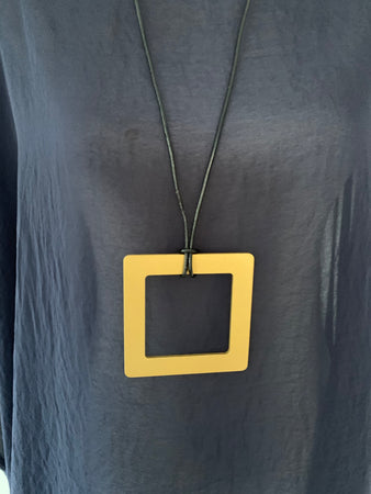 Large Gold Square Necklace